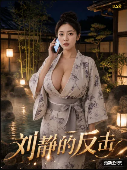 刘静的反击竖版海报，日式庭院女性角色